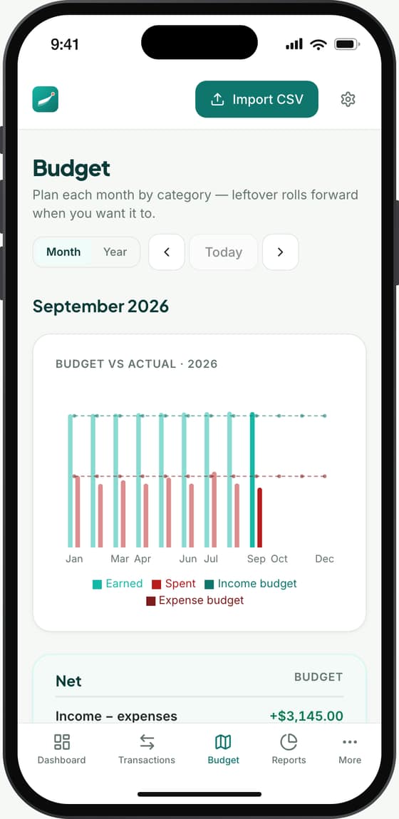 Imago budget on a phone